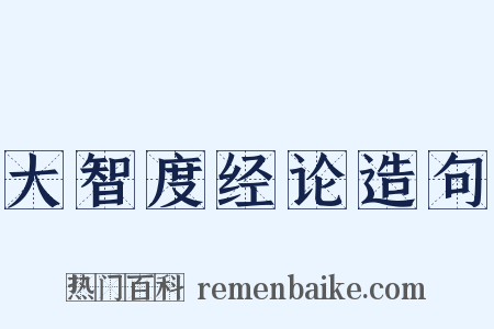 大智度经论造句是什么意思的图片